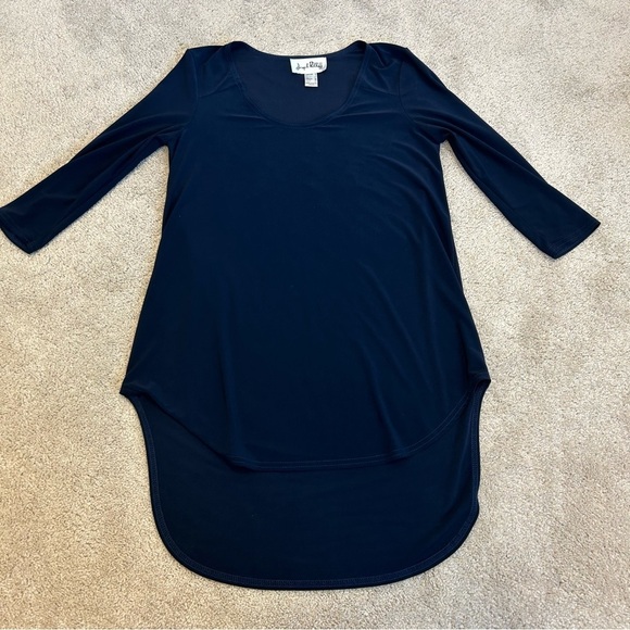 JOSEPH Ribkoff navy blue asymmetrical blouse Sz 6 - Picture 5 of 9